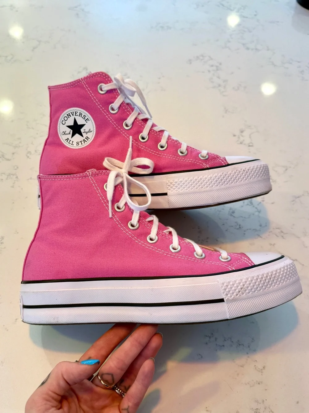 converse chuck taylor all star lift platform sneakers shocking orchid 8.5 pink - Picture 7 of 9